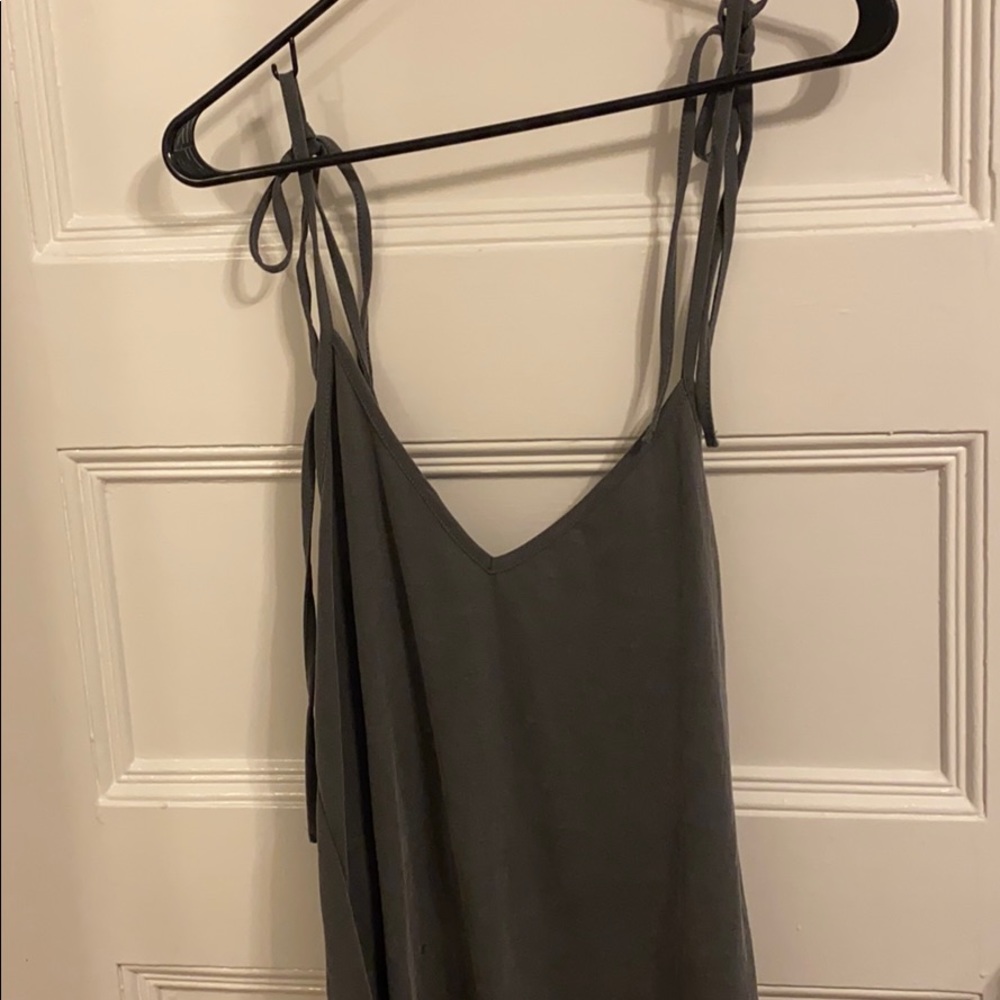 Zara tie strap gray tank in M
